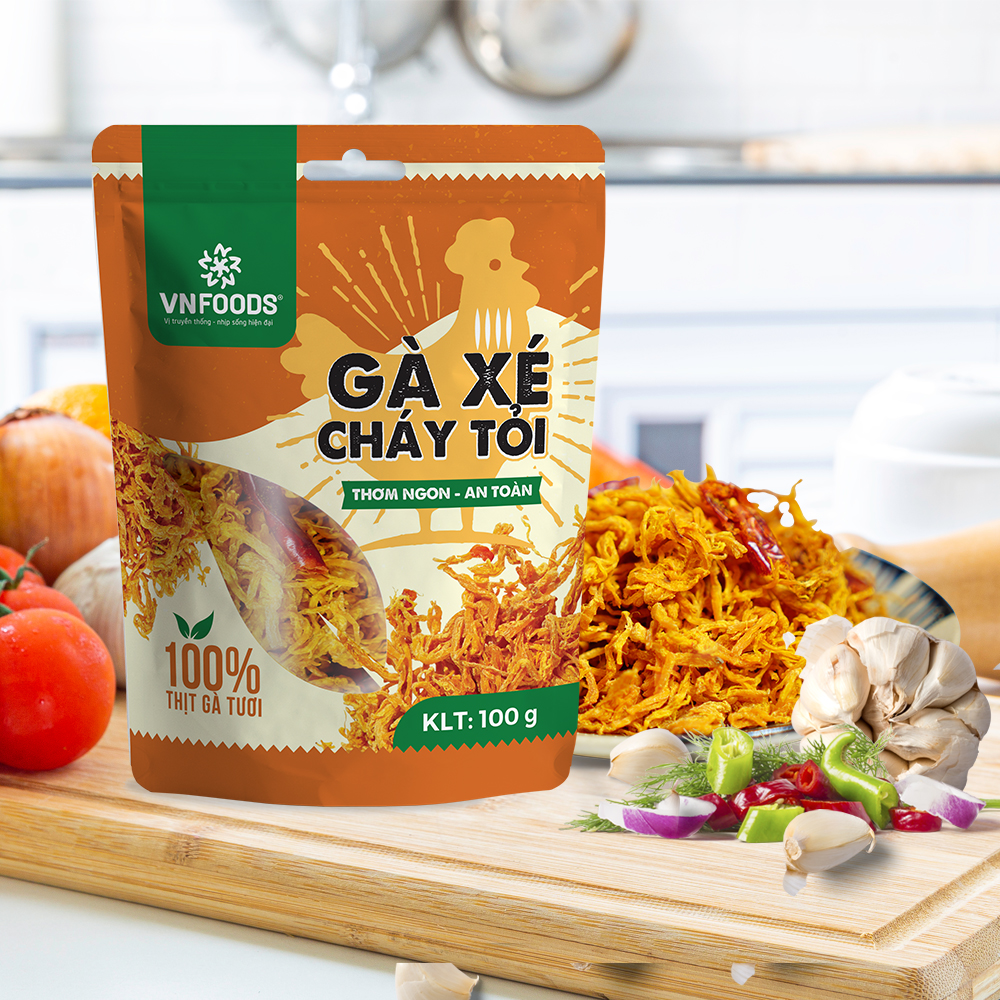 Gà xé cháy tỏi